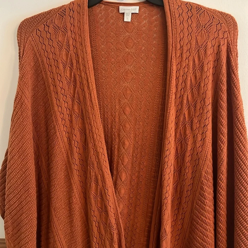 Garnet Hill Organic Cotton and Linen Ruana Size Large NWOT